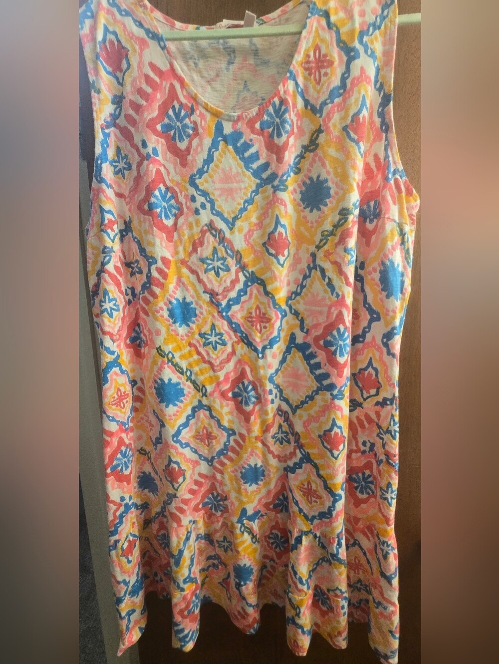 fresh produce Multicolor Floral-Style Scoop-Neck Tank Dress